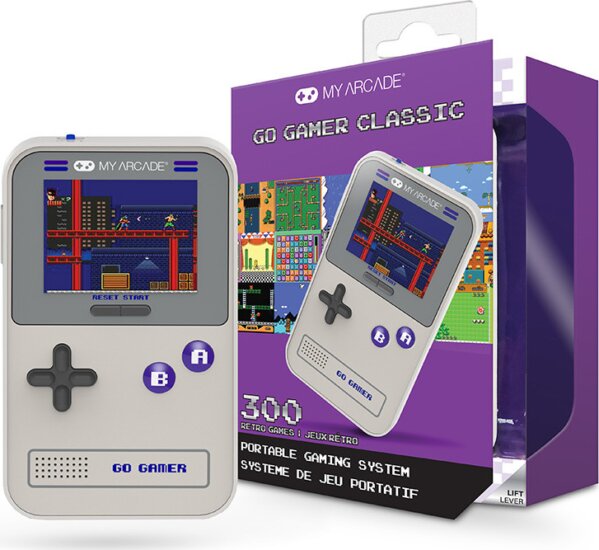My Arcade Go Gamer Classic 300in1 Szürke&Lila hordozható Retro Játékkonzol