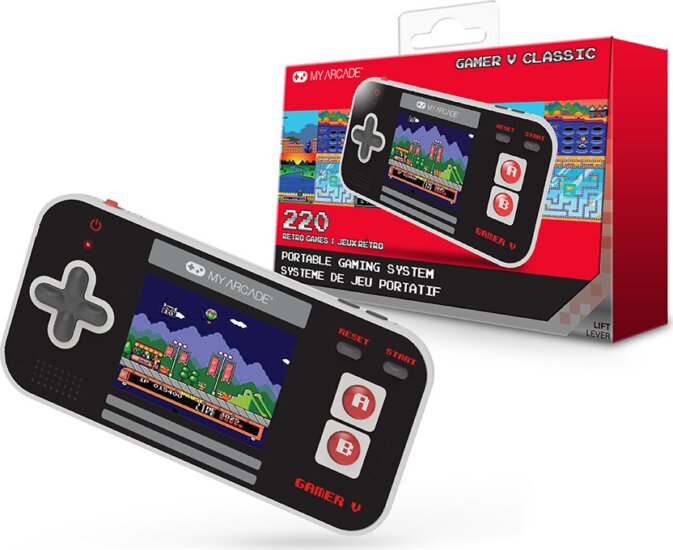 My Arcade Gamer V Classic 220in1 Fekete&Piros hordozható Retro Játékkonzol