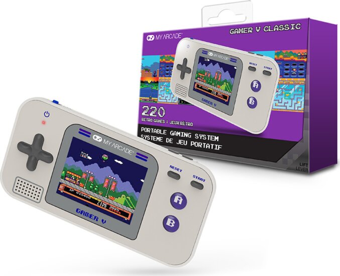 My Arcade Gamer V Classic 220in1 Szürke&Lila hordozható Retro Játékkonzol