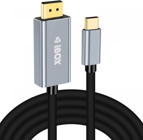 iBox ITVCDP4K Displayport - USB-C Kábel 1.8m - Fekete iBox ITVCDP4K Displayport - USB-C Kábel 1.8m - Fekete