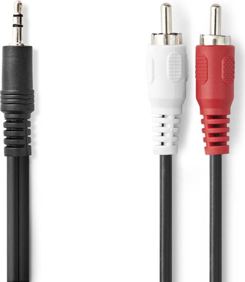 Nedis CAGL22200BK30 3.5m Jack apa - 2x RCA apa Kábel (3m)