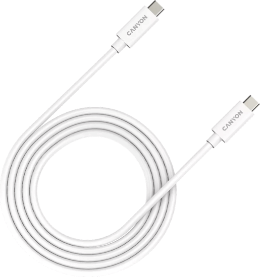Canyon UC-42 USB-C apa - USB-C apa 4.0 Adat és töltőkábel - Fehér (2m)