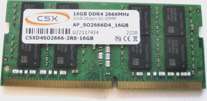 CSX 16GB / 2666 DDR4 Notebook RAM