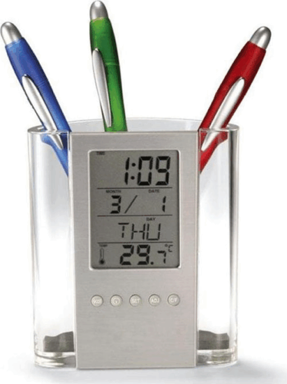 TOO PHC-200-S Digitális óra Írószertartóval - Ezüst TOO PHC-200-S Digitális óra Írószertartóval - Ezüst