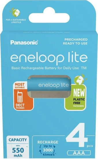 Panasonic Eneloop Lite BK-4LCCE/4BE Nikkel-fém hidrid Újratölthető Ceruzaelem (4db/csomag)