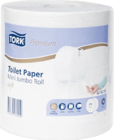 Tork Prémium Jumbo Tekercses 2 rétegű toalettpapír - Fehér mintás (2 darabos)