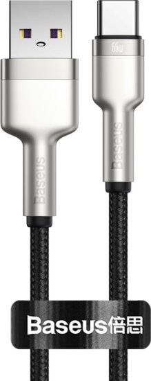 Baseus Cafule USB-A apa - USB-C apa Adat és töltő kábel - Fekete (0.25m)