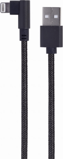 Cablexpert CC-USB2-AMLML-0.2M USB-A apa - Lightning apa 2.0 iPhone töltőkábel - Fekete (0.2m)