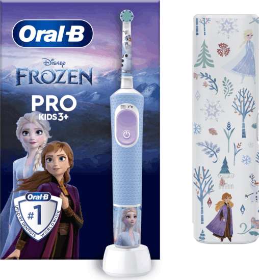 Oral-B Pro Kids Szónikus fogkefe tartóval - Kék/Jégvarázs