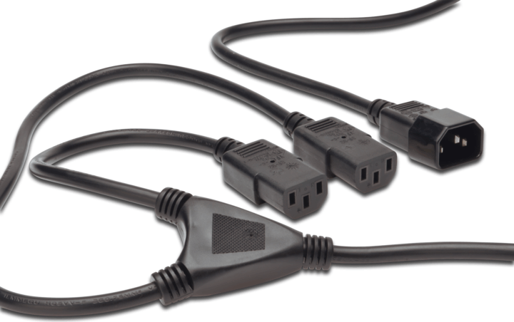 Digitus AK-440400-017-S 250V Y tápkábel 1.7m - Fekete Digitus AK-440400-017-S 250V Y tápkábel 1.7m - Fekete