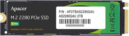Apacer 2TB AS2280Q4U M.2 PCIe Gen 4x SSD Apacer 2TB AS2280Q4U M.2 PCIe Gen 4x SSD