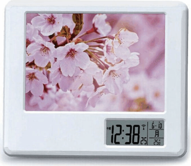 TOO PFC-100-W Asztali óra fényképtartóval - Fehér TOO PFC-100-W Asztali óra fényképtartóval - Fehér