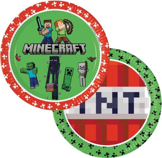 Papírtányér 23 cm - Minecraft (8 db)