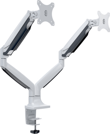 Multibrackets M Deskmount 15"-27" LCD TV/Monitor asztali tartó - Fehér (2 kijelző)