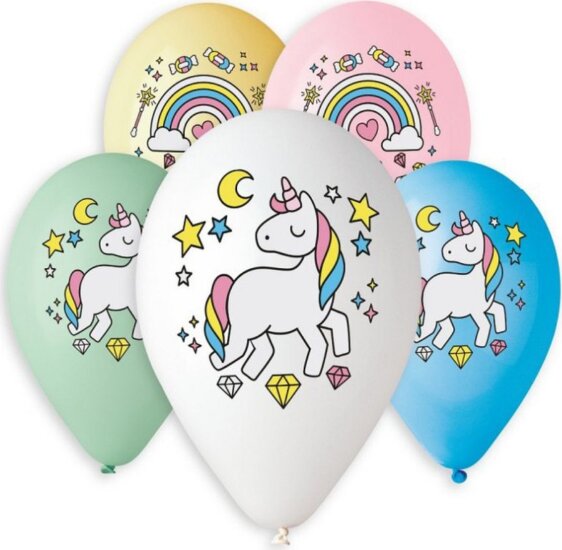 Gemar Ballons Unikornis mintájú lufi csomag (5 darabos)