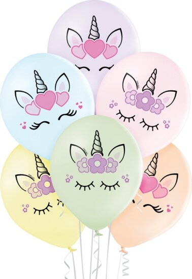 Belbal Unikornis fejek léggömb csomag (6 darabos)