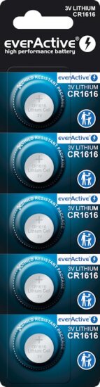 Ever Active Mini CR1616 Lítium gombelem (5db/csomag) Ever Active Mini CR1616 Lítium gombelem (5db/csomag)