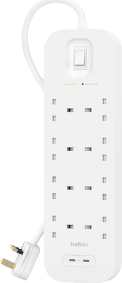 Belkin SRB004VF2M Túlfeszültség védő elosztó 8 aljzatos 2m - Fehér Belkin SRB004VF2M Túlfeszültség védő elosztó 8 aljzatos 2m - Fehér