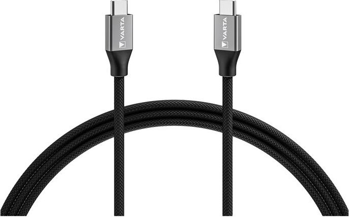 Varta Speed USB Type-C apa - USB Type-C apa Adat és töltő kábel - Fekete (2m)