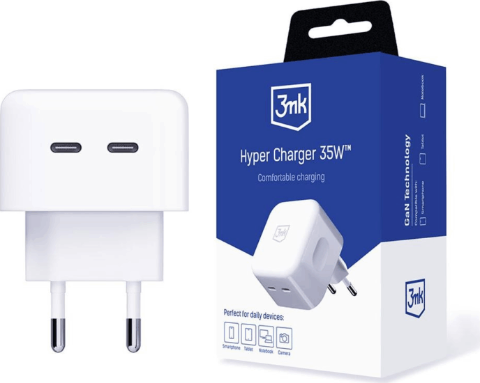 3mk Hyper Charger Hálózati töltő - Fehér (35W)