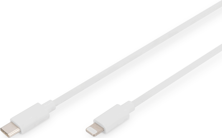 Digitus DB-600109-010-W USB-C apa - Lightning apa 2.0 Adat és töltőkábel - Fehér (1m) Digitus DB-600109-010-W USB-C apa - Lightning apa 2.0 Adat és töltőkábel - Fehér (1m)