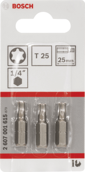 Bosch 2607001615 Torx T25 Bitfej szett (3 db / csomag)