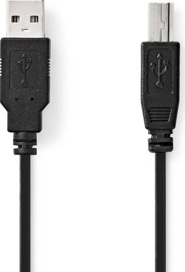 Nedis USB-A apa - USB-B apa USB kábel - Fekete (3m)