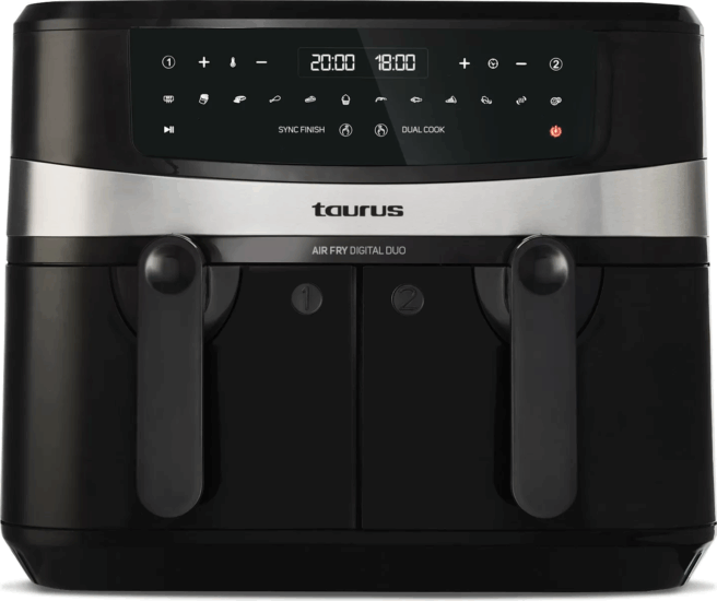 Taurus AF2600D Digital Duo 4.5L Forrólevegős fritőz - Fekete