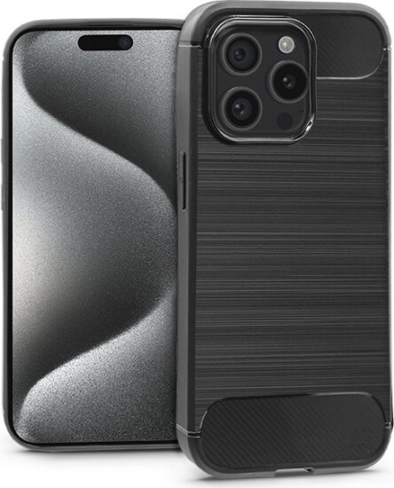 Haffner Carbon Apple iPhone 15 Pro Szilikon Tok - Fekete Haffner Carbon Apple iPhone 15 Pro Szilikon Tok - Fekete