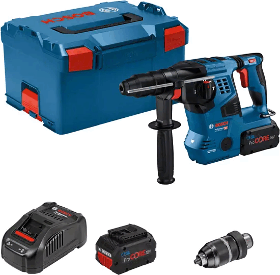 Bosch GBH 18V-28 CF Professional Akkus fúró-vésőkalapács + 2x 8.0Ah akku + Gyorstöltő Bosch GBH 18V-28 CF Professional Akkus fúró-vésőkalapács + 2x 8.0Ah akku + Gyorstöltő