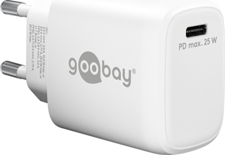 Goobay 65368 USB-C Hálózati Töltő Adapter 25W - Fehér