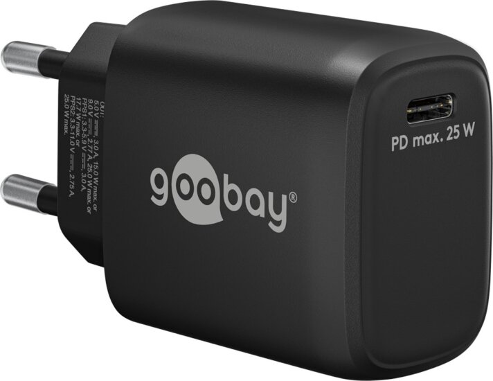 Goobay 65367 USB-C Hálózati Töltő Adapter 25W - Fekete Goobay 65367 USB-C Hálózati Töltő Adapter 25W - Fekete