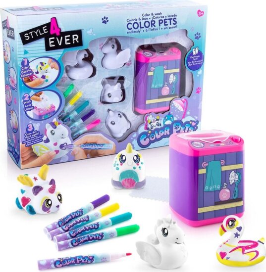 Airbrush Plush Style 4 Ever színezhető állatok - 4 darabos készlet