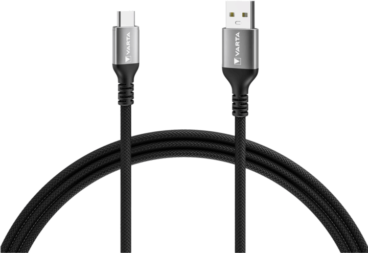 Varta 57935101111 USB-A apa - USB-C apa Adat és töltő kábel - Fekete (2m)