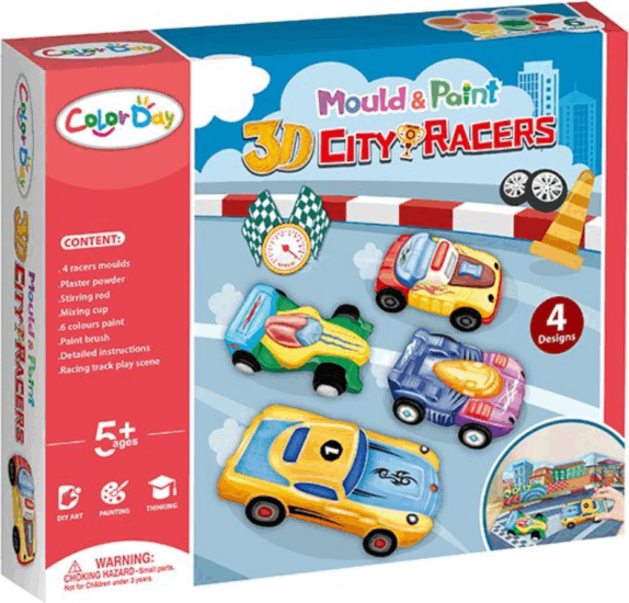 Csináld magad városi versenyautók gipszöntő szett