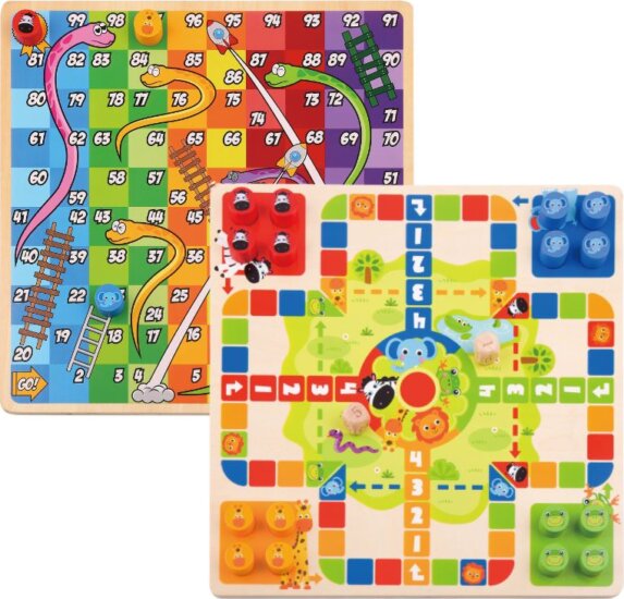 Tooky Toy: 2 az 1-ben Ki nevet a végén és Kígyók és létrák társasjáték