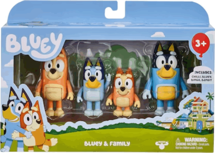 Moose Toys Bluey család 4 darabos figura készlet