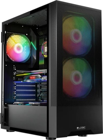 Logic ARYA ARGB Számítógépház - Fekete Logic ARYA ARGB Számítógépház - Fekete