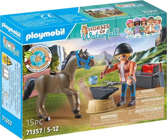 Playmobil 71357 Horses of Waterfall - Ben a patkolókovács és Achilles