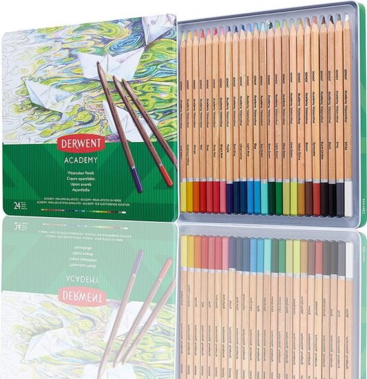 Derwent Academy Akvarell színes ceruza készlet (24 db / csomag)