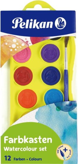 Pelikán Junior Vízfesték ecsettel - 12 színű