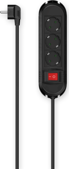 Hama 223033 250V Elosztó 3 aljzatos 1.5m - Fekete