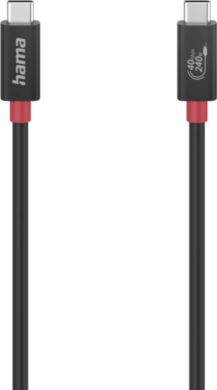 Hama 200779 FIC USB-A apa - USB-A apa 4.0 Adat és töltő kábel - Fekete (1m)