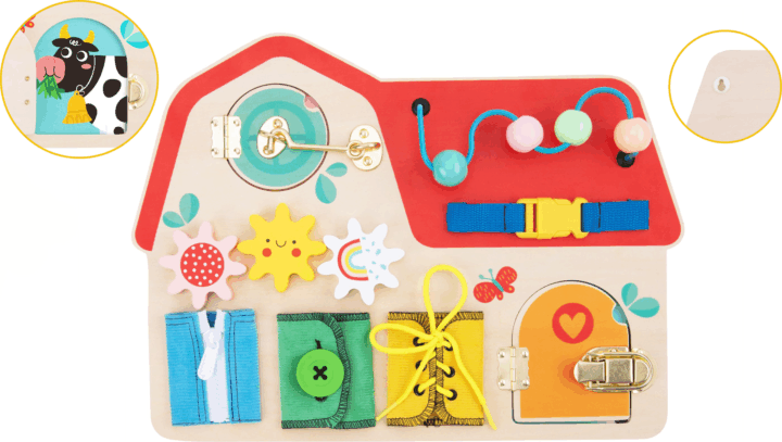 Tooky Toy: Ház alakú állatkás matatótábla Tooky Toy: Ház alakú állatkás matatótábla