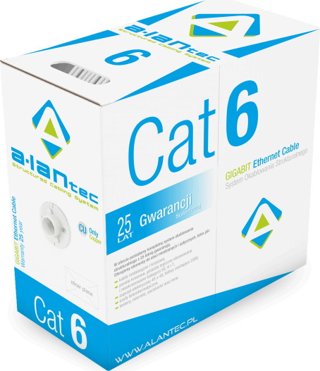 A-LANtec U/UTP CAT6 Installációs kábel 305m - Szürke A-LANtec U/UTP CAT6 Installációs kábel 305m - Szürke