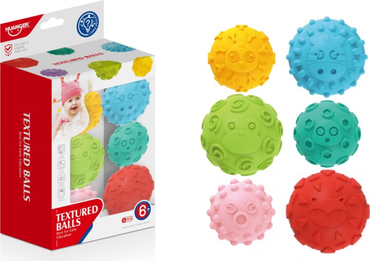 Yixing Toys Tapintásfejlesztő labdák - 6 darabos szett