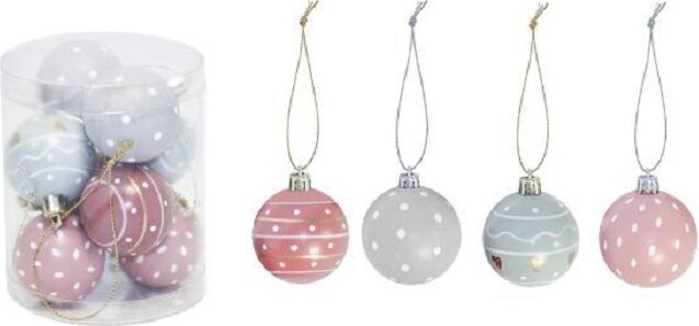 Pöttyös gömb karácsonyfadísz Dekoráció - Mintás (6db) Pöttyös gömb karácsonyfadísz Dekoráció - Mintás (6db)
