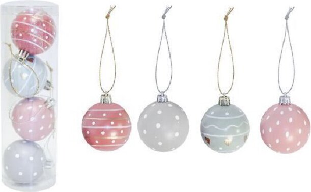 Pöttyös gömb karácsonyfadísz Dekoráció - Mintás (4db)