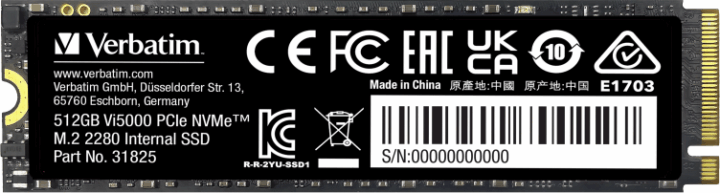 Verbatim 512GB Vi5000 M.2 PCIe SSD