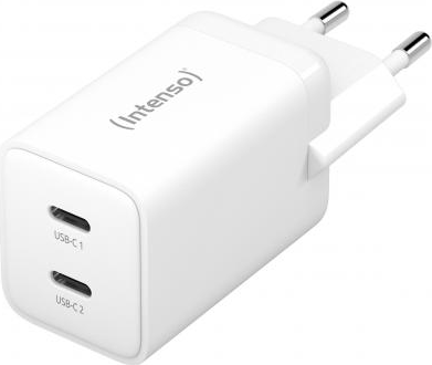Intenso W40CC GaN 2x USB-C Hálózati töltő - Fehér (40W)